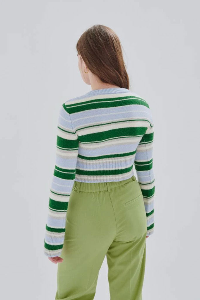 Sweater Mujer 24 COLOURS ABIGAIL WOMEN PULLOVER Green Stripes