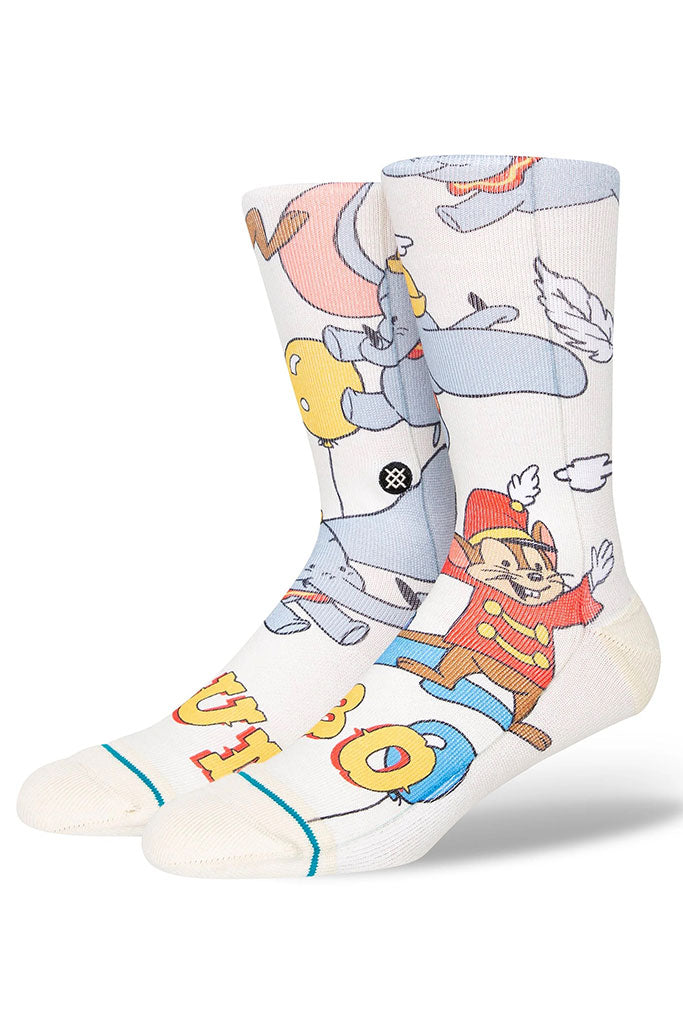 Calcetines Unisex STANCE DUMBO BY TRAVIS CREW SOCKS Off White