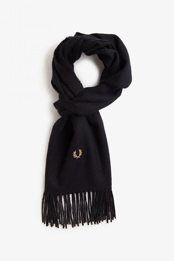 Bufanda FRED PERRY LAMBSWOOL SCARF Black/Champagne