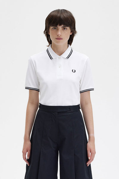 Polo Mujer FRED PERRY TWIN TIPPED WOMEN SHIRT White/Black/Black