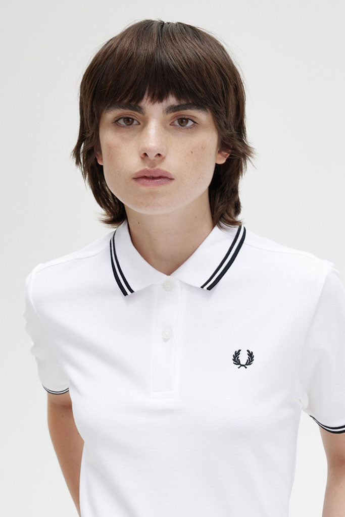 Polo Mujer FRED PERRY TWIN TIPPED WOMEN SHIRT White/Black/Black