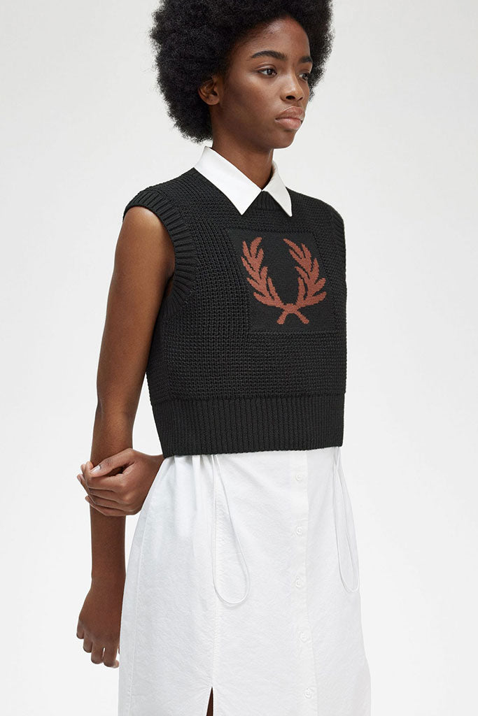 Chaleco Mujer FRED PERRY LAUREL WREATH WOMEN KNITTED TANK Black