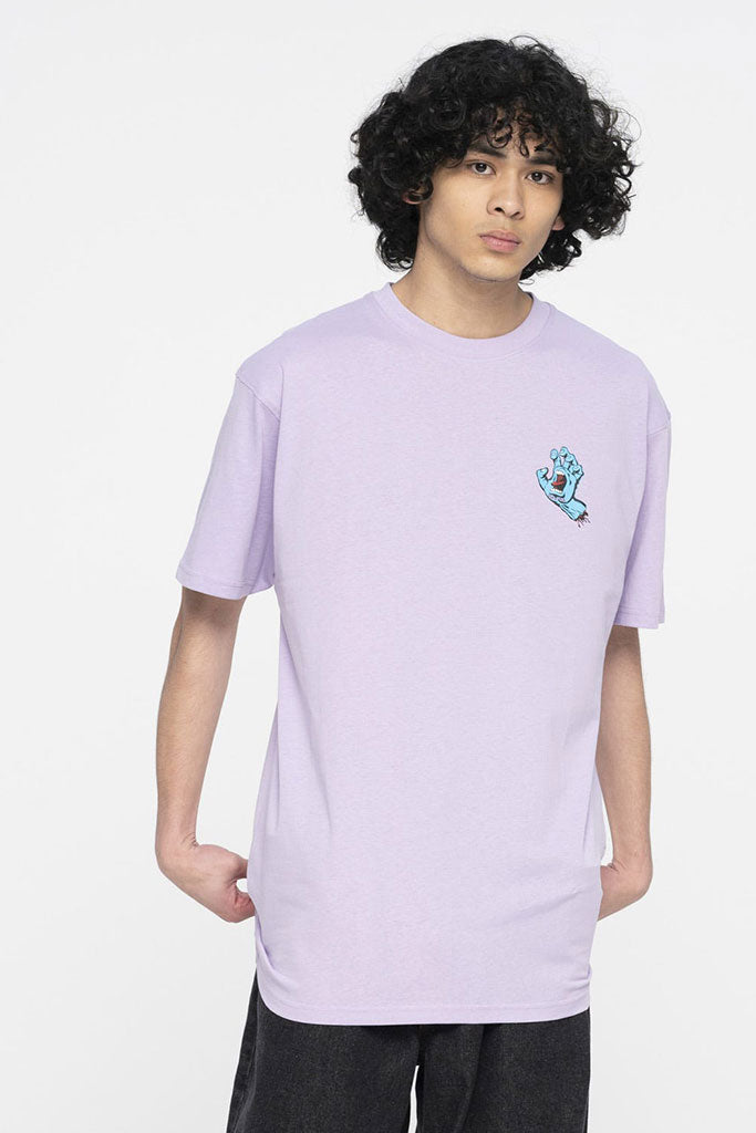 Camiseta Hombre SANTA CRUZ SCREAMING HAND CHEST MEN TEE Digital Lavender