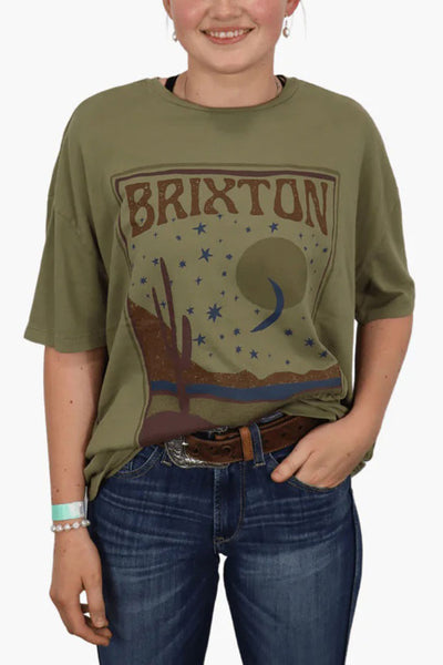 Camiseta Mujer BRIXTON SCENESTER OVERSIZED BOYFRIEND TEE Military Olive