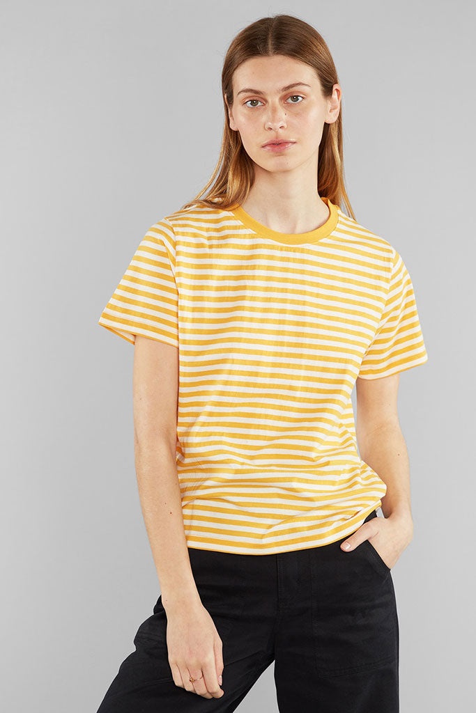 Camiseta Mujer DEDICATED MYSEN STRIPES WOMEN TEE Yellow