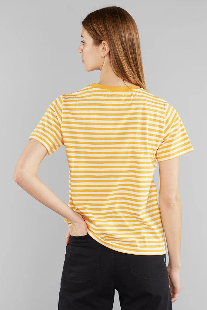 Camiseta Mujer DEDICATED MYSEN STRIPES WOMEN TEE Yellow