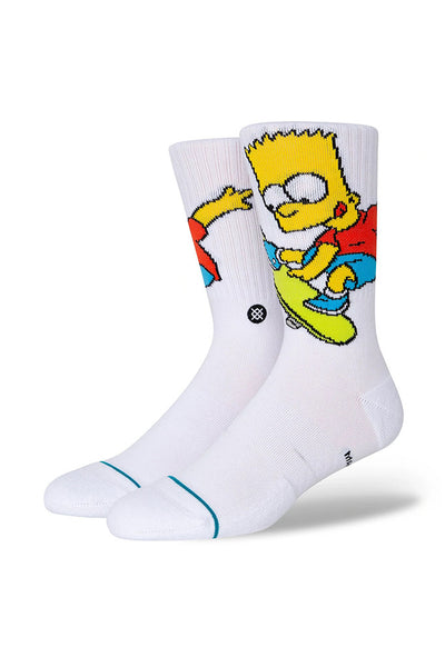 Calcetines STANCE BART SIMPSON CREW SOCK White (THE SIMPSONS Collection)