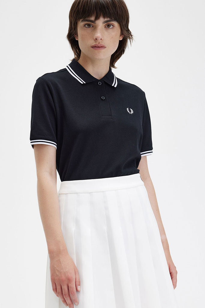 Polo Mujer FRED PERRY TWIN TIPPED WOMEN SHIRT Black/White/White