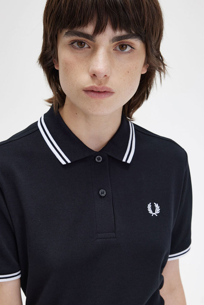 Polo Mujer FRED PERRY TWIN TIPPED WOMEN SHIRT Black/White/White