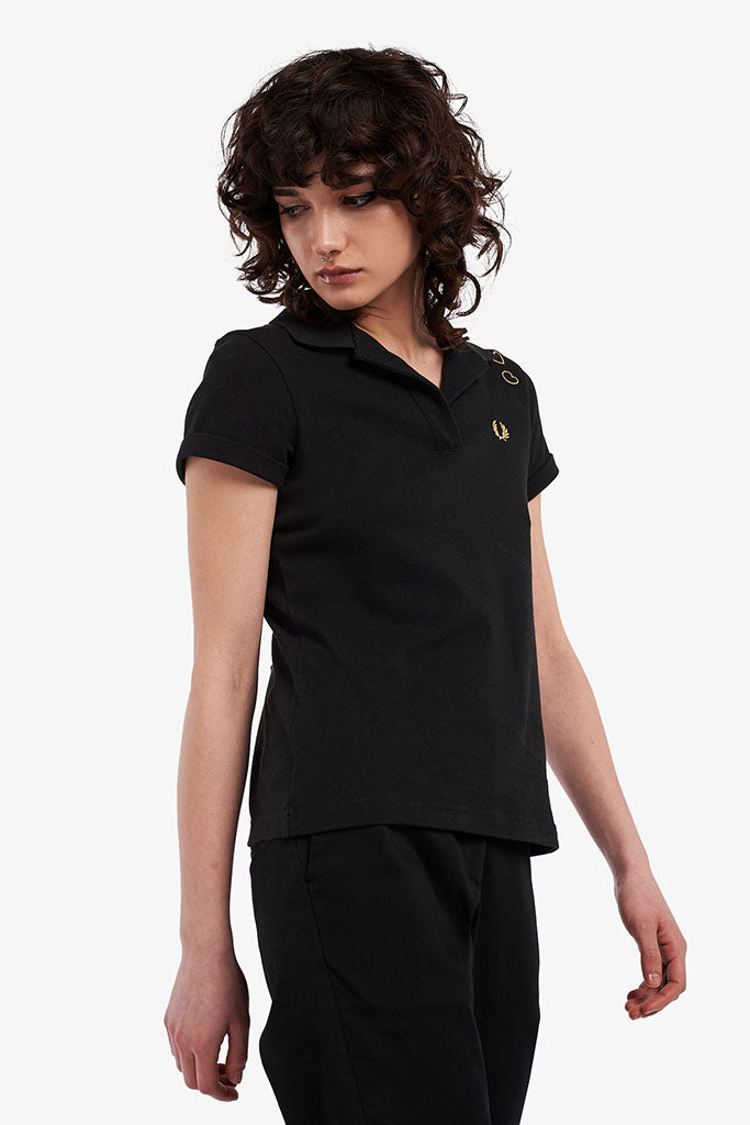 Polo Mujer FRED PERRY OPEN-COLLAR PIQUÉ WOMEN SHIRT Black (Amy Winehouse Collection)