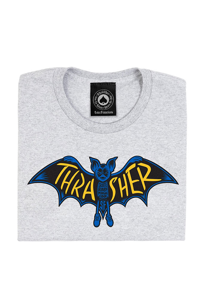 Camiseta Hombre THRASHER BAT TEE Ash Heather Grey