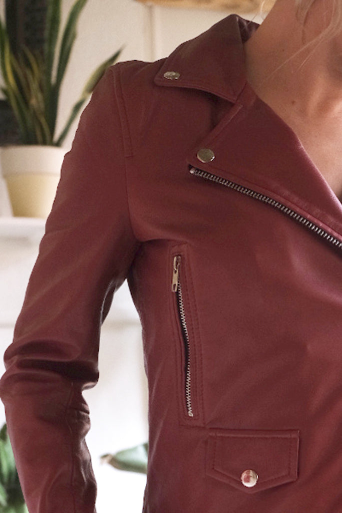 Cazadora Mujer SPECTOR PERFECTO WOMEN LEATHER JACKET Red