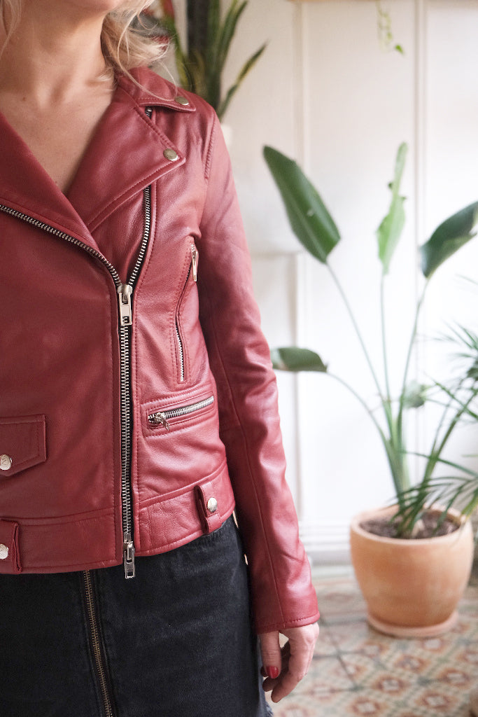 Cazadora Mujer SPECTOR PERFECTO WOMEN LEATHER JACKET Red