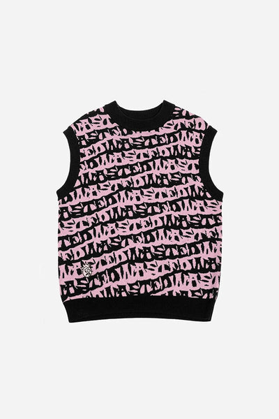Chaleco Unisex WASTED PARIS ALLOVER METHOD SWEATER VEST Sour Pink